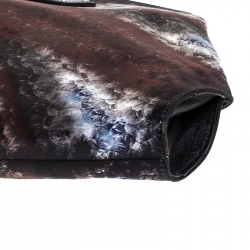 Pre Owned Alexander McQueen Multicolor Satin and Leather Medium De Manta Clutch