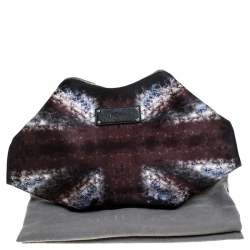 Pre Owned Alexander McQueen Multicolor Satin and Leather Medium De Manta Clutch