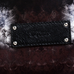 Pre Owned Alexander McQueen Multicolor Satin and Leather Medium De Manta Clutch