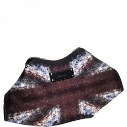 Pre Owned Alexander McQueen Multicolor Satin and Leather Medium De Manta Clutch