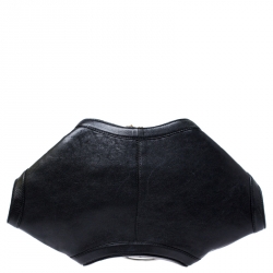 Pre Owned Alexander McQueen Black Leather Medium De Manta Clutch