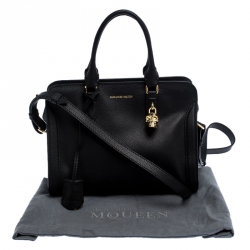 Alexander McQueen Black Leather Skull Padlock Tote