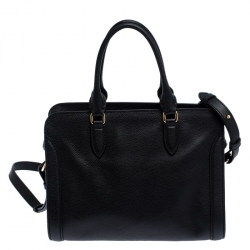 Alexander McQueen Black Leather Skull Padlock Tote