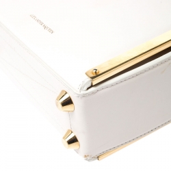 Pre Owned Alexander McQueen Off White Leather Box 19 Shoulder Bag