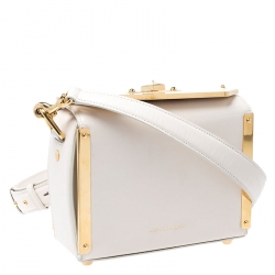 Pre Owned Alexander McQueen Off White Leather Box 19 Shoulder Bag