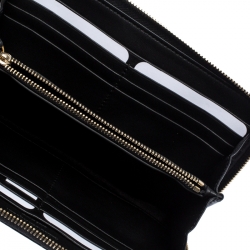 Alexander McQueen Black Leather AMQ Zip Around Continental Wallet
