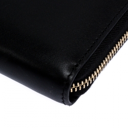 Alexander McQueen Black Leather AMQ Zip Around Continental Wallet