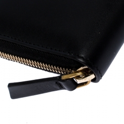 Alexander McQueen Black Leather AMQ Zip Around Continental Wallet
