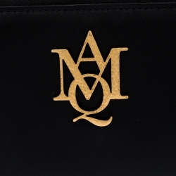 Alexander McQueen Black Leather AMQ Zip Around Continental Wallet