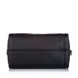 Pre Owned Alexander McQueen Black Leather Skull Padlock Satchel