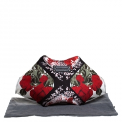 Pre Owned Alexander McQueen Multicolor Floral Print Satin Small De Manta Clutch