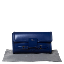 Pre Owned Alexander McQueen Blue Leather Heroine Clutch
