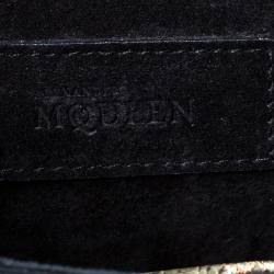 Pre Owned Alexander McQueen Metallic Gold Leather Mini Heroine Chain Crossbody Bag