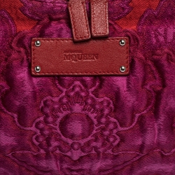 Pre Owned Alexander McQueen Purple/Red Brocade Fabric De Manta Clutch
