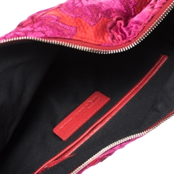 Pre Owned Alexander McQueen Purple/Red Brocade Fabric De Manta Clutch