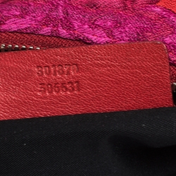 Pre Owned Alexander McQueen Purple/Red Brocade Fabric De Manta Clutch