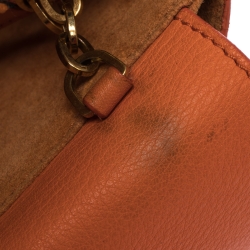 Pre Owned Alexander McQueen Orange Leather Lucite Heroine Shoulder Bag