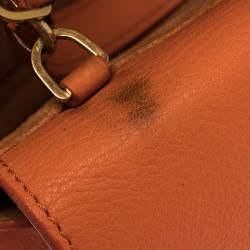 Pre Owned Alexander McQueen Orange Leather Lucite Heroine Shoulder Bag