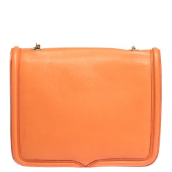 Pre Owned Alexander McQueen Orange Leather Lucite Heroine Shoulder Bag