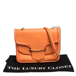 Pre Owned Alexander McQueen Orange Leather Lucite Heroine Shoulder Bag