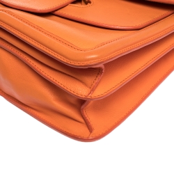 Pre Owned Alexander McQueen Orange Leather Lucite Heroine Shoulder Bag