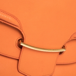 Pre Owned Alexander McQueen Orange Leather Lucite Heroine Shoulder Bag