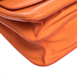 Pre Owned Alexander McQueen Orange Leather Lucite Heroine Shoulder Bag