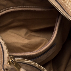 Pre Owned Alexander McQueen Light Brown Suede Medium Studded De Manta Clutch