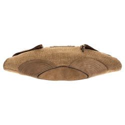 Pre Owned Alexander McQueen Light Brown Suede Medium Studded De Manta Clutch