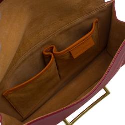 Pre Owned Alexander McQueen Red and Orange Leather Heroine Chain Satchel