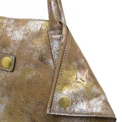 Pre Owned Alexander McQueen Metallic Brown Leather De Manta Tote Bag