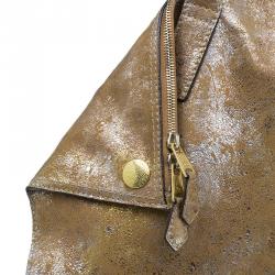 Pre Owned Alexander McQueen Metallic Brown Leather De Manta Tote Bag