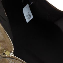 Pre Owned Alexander McQueen Metallic Brown Leather De Manta Tote Bag