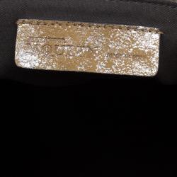 Pre Owned Alexander McQueen Metallic Brown Leather De Manta Tote Bag