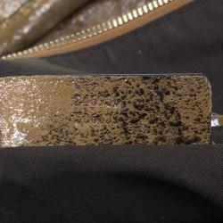 Pre Owned Alexander McQueen Metallic Brown Leather De Manta Tote Bag