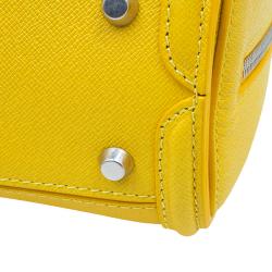 Pre Owned Alexander McQueen Yellow Woven Grain Leather Mini Heroine Shoulder Bag