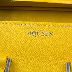 Pre Owned Alexander McQueen Yellow Woven Grain Leather Mini Heroine Shoulder Bag