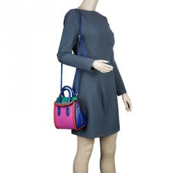 Pre Owned Alexander McQueen Multicolor Grain Leather Mini Heroine Shoulder Bag