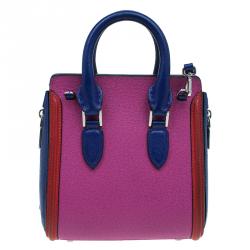 Pre Owned Alexander McQueen Multicolor Grain Leather Mini Heroine Shoulder Bag
