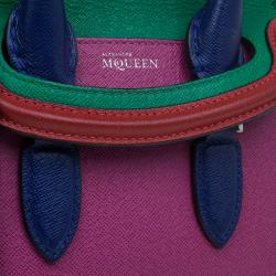 Pre Owned Alexander McQueen Multicolor Grain Leather Mini Heroine Shoulder Bag