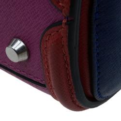 Pre Owned Alexander McQueen Multicolor Grain Leather Mini Heroine Shoulder Bag