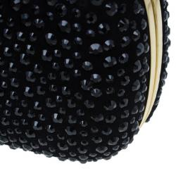 Pre Owned Alexander McQueen Black Crystal Skull Clutch