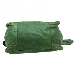 Pre Owned Alexander McQueen Green  Leather Flapper Shoulder Bag