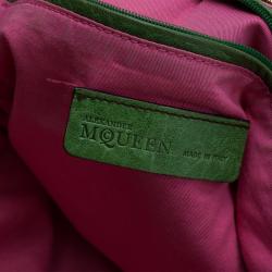 Pre Owned Alexander McQueen Green  Leather Flapper Shoulder Bag