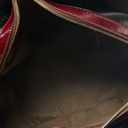 Pre Owned Alexander McQueen Multicolor Paisley Patent Leather Hinge Turn Lock Satchel