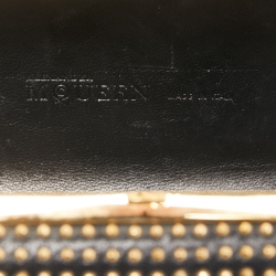 Pre Owned Alexander McQueen Black Studded Leather Skull Knuckle Box Clutch