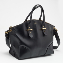 Pre Owned Alexander McQueen Black Leather Medium Legend Satchel