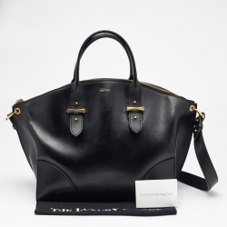 Pre Owned Alexander McQueen Black Leather Medium Legend Satchel