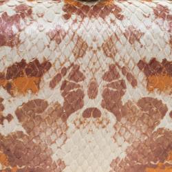 Pre Owned Alexander Mcqueen Multicolor Python Skull Box Clutch