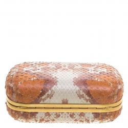 Pre Owned Alexander Mcqueen Multicolor Python Skull Box Clutch